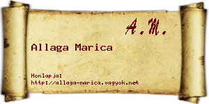 Allaga Marica névjegykártya